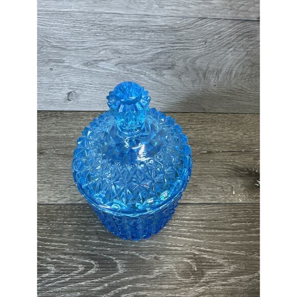 Vintage EAPG Central Glass company 7.75”Diamond Pattern Candy Jar With Lid - Picture 4 of 10